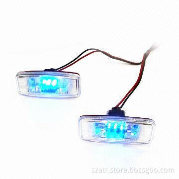 Car Side Light with Blue LED Bulb, Various Designs are Available